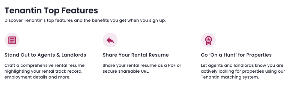Rental Resume for Tenants on Tenantin Features